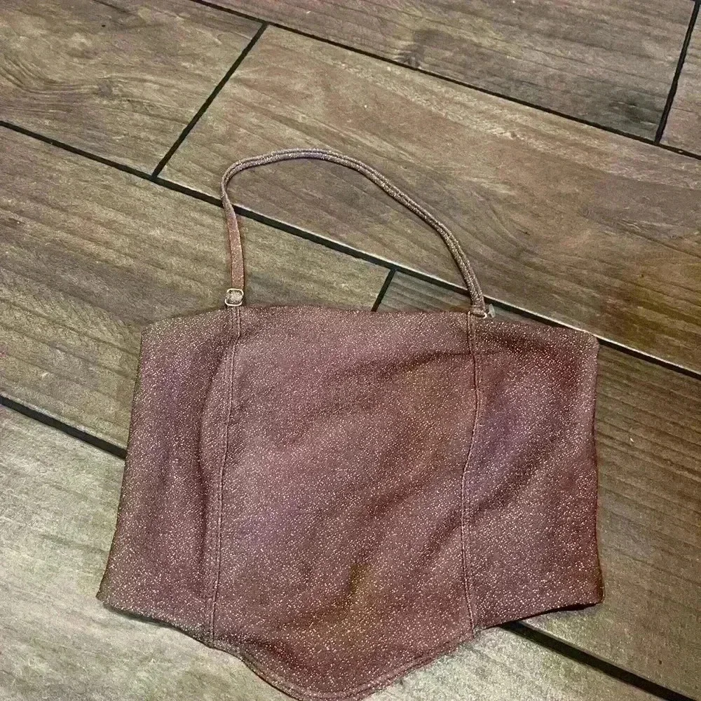 NWT Beach Riot x Free People Daphne Top Shimmer Bronze SMALL - Picture 3 of 5